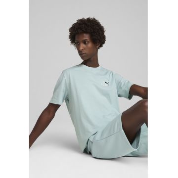 Tricou de bumbac cu decolteu la baza gatului