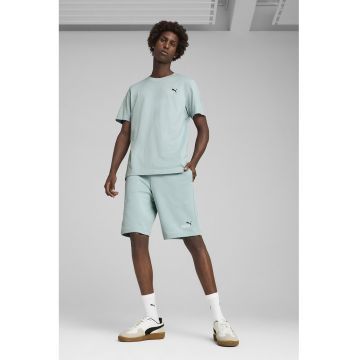 Tricou de bumbac cu decolteu la baza gatului - Verde persan