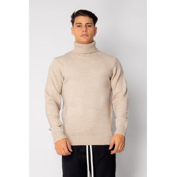 Pulover cu guler inalt Light Beige 19073