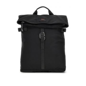 Rucsac din material textil cu detaliu logo Rucsac din material textil cu detaliu logo