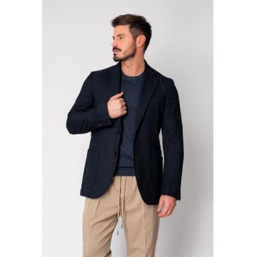 Sacou din mix de stofa cu lana Navy 19137 Sacou din mix de stofa cu lana Navy 19137