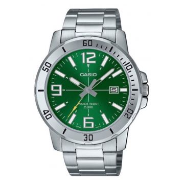 Ceas barbatesc  analog - cadran verde - bratara din inox - 5 ATM - 45x10.3mm Ceas barbatesc  analog - cadran verde - bratara din inox - 5 ATM - 45x10.3mm