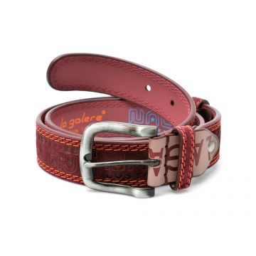 Curea LA GALERE visinie, 4871640, din piele intoarsa Curea LA GALERE visinie, 4871640, din piele intoarsa