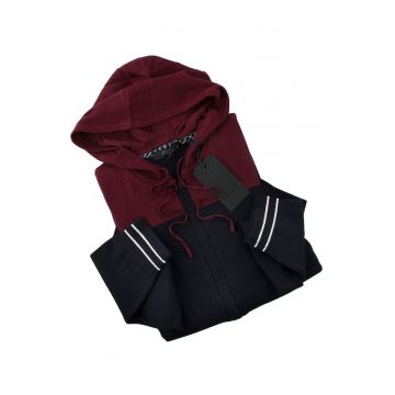 Hanorac regular fit uni cu fermoar -