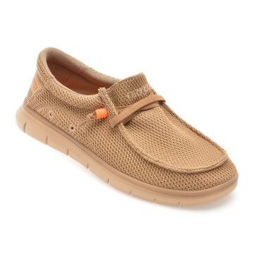 Mocasini GRYXX bej, 40083, din material textil