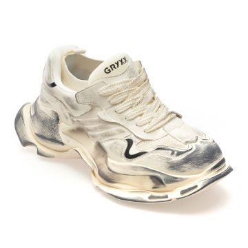 Pantofi sport GRYXX albi, Y006, din material textil