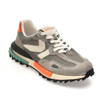 Pantofi sport GRYXX gri, 35021, din material textil si piele naturala
