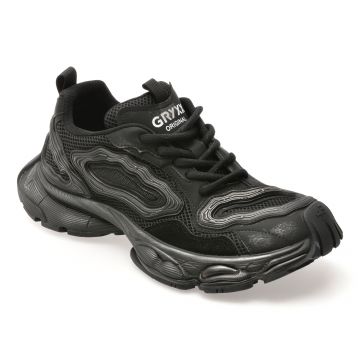 Pantofi sport GRYXX negri, 61030, din material textil