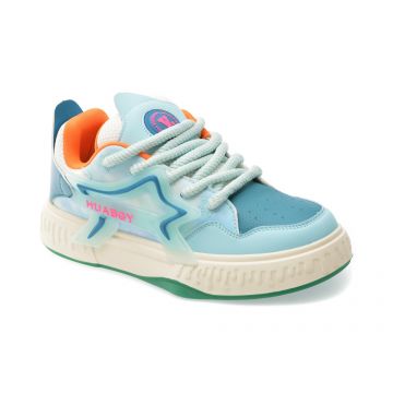 Pantofi sport HUABANGONGYUAN albastri, 9002, din piele ecologica