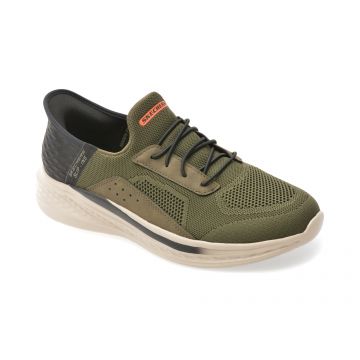 Pantofi sport SKECHERS kaki, SLADE, din material textil Pantofi sport SKECHERS kaki, SLADE, din material textil