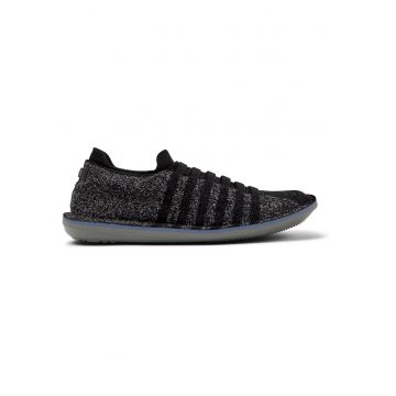 Pantofi sport slip-on din plasa tricotata Beetle - Negru/Gri
