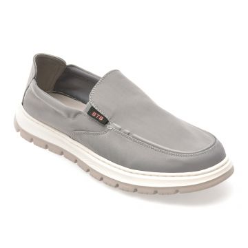 Mocasini BITE THE BULLET gri, HLM003, din material textil Mocasini BITE THE BULLET gri, HLM003, din material textil