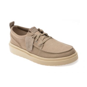 Mocasini CLARKS gri, POLDEN MOC, din material textil Mocasini CLARKS gri, POLDEN MOC, din material textil