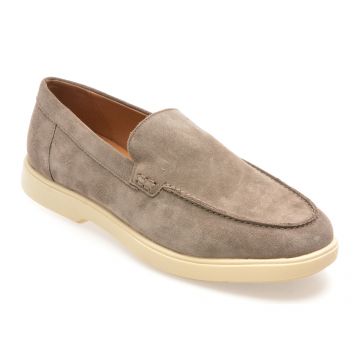 Mocasini GEOX gri, U55LAD, din piele intoarsa Mocasini GEOX gri, U55LAD, din piele intoarsa