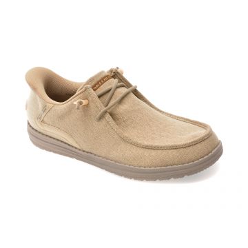 Mocasini SKECHERS bej, MELSON, din material textil