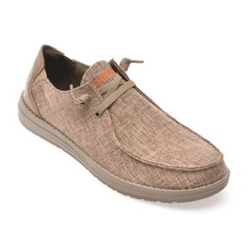 Mocasini SKECHERS bej, MELSON, din material textil