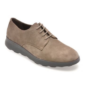 Pantofi GEOX gri, U45GHA, din piele intoarsa