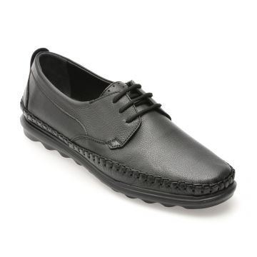 Pantofi OTTER negri, DD046, din piele naturala