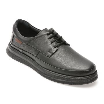 Pantofi OTTER negri, DD506, din piele naturala