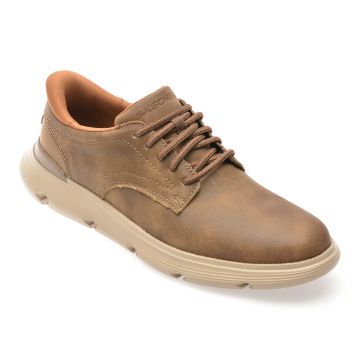 Pantofi SKECHERS maro, GARZA, din piele naturala