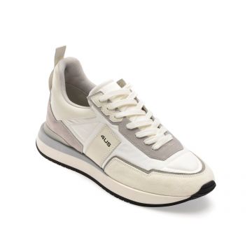 Pantofi sport 4US albi, SEAN 400, din material textil