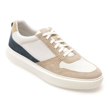Pantofi sport GEOX albi, U465WA, din piele naturala
