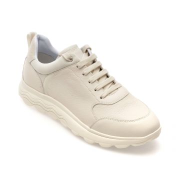 Pantofi sport GEOX albi, U55BYA, din piele naturala