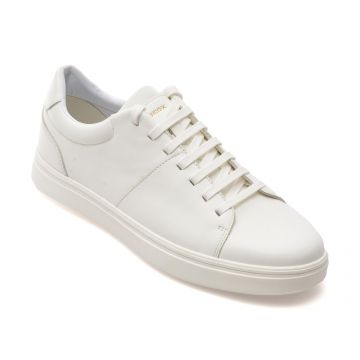 Pantofi sport GEOX albi, U55LDC, din piele naturala
