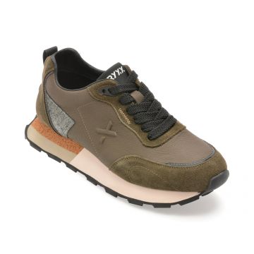 Pantofi sport GRYXX kaki, 110169, din piele naturala