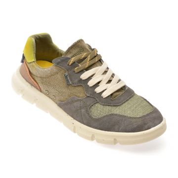 Pantofi sport JEEP kaki, M51004A, din material textil Pantofi sport JEEP kaki, M51004A, din material textil