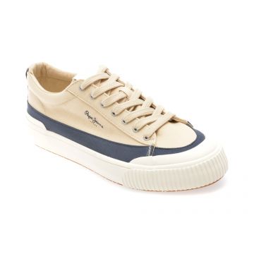 Pantofi sport PEPE JEANS bej, BEN WASH, din material textil Pantofi sport PEPE JEANS bej, BEN WASH, din material textil