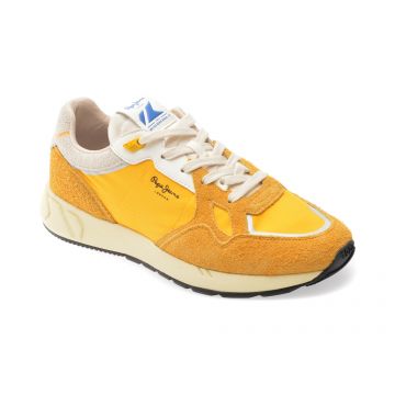 Pantofi sport PEPE JEANS galbeni, MARLON DIVIDED, din material textil
