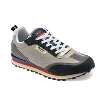 Pantofi sport PEPE JEANS gri, FOSTER CONNECT, din material textil