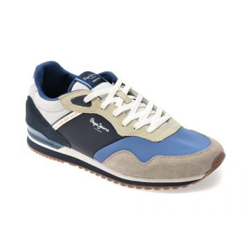 Pantofi sport PEPE JEANS gri, LONDON LINK, din material textil