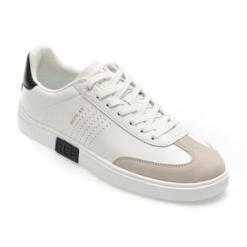 Pantofi sport REPLAY alb-negru, GMZ3P, din piele naturala