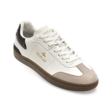 Pantofi sport REPLAY albi, GMSD7, din piele naturala
