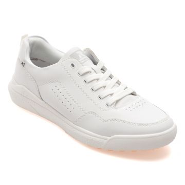 Pantofi sport RIEKER albi, U1101, din piele naturala