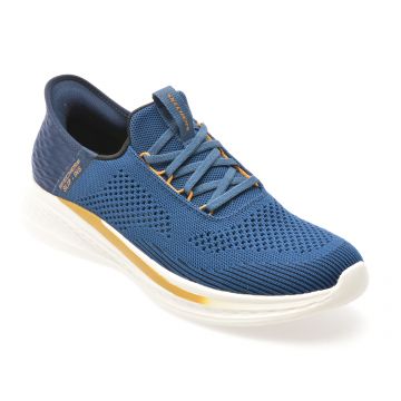Pantofi sport SKECHERS albastri, SLADE, din material textil