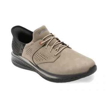 Pantofi sport SKECHERS gri, SLADE, din piele naturala Pantofi sport SKECHERS gri, SLADE, din piele naturala