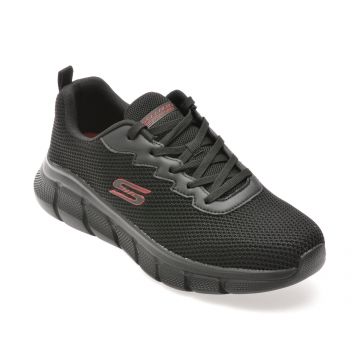Pantofi sport SKECHERS negri, BOBS B FLEX, din material textil