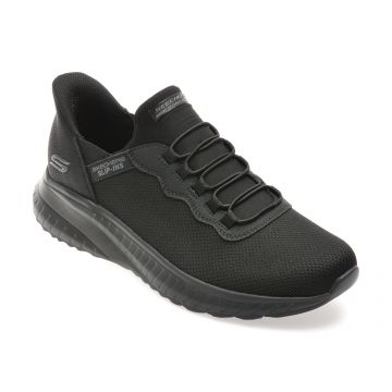 Pantofi sport SKECHERS negri, BOBS SQUAD CHAOS, din material textil Pantofi sport SKECHERS negri, BOBS SQUAD CHAOS, din material textil