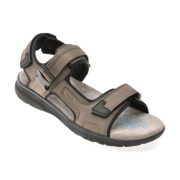 Sandale GEOX gri, U55ELB, din piele ecologica Sandale GEOX gri, U55ELB, din piele ecologica