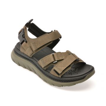 Sandale GEOX kaki, U55L0A, din piele ecologica Sandale GEOX kaki, U55L0A, din piele ecologica