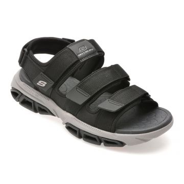 Sandale SKECHERS negre, ATLAN, din material textil Sandale SKECHERS negre, ATLAN, din material textil