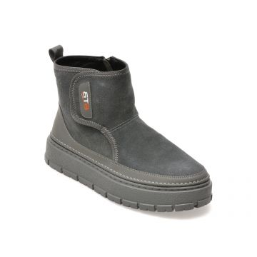 Ghete BITE THE BULLET gri, 1198, din piele intoarsa Ghete BITE THE BULLET gri, 1198, din piele intoarsa