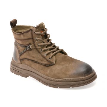 Ghete BITE THE BULLET kaki, 68070, din piele intoarsa Ghete BITE THE BULLET kaki, 68070, din piele intoarsa