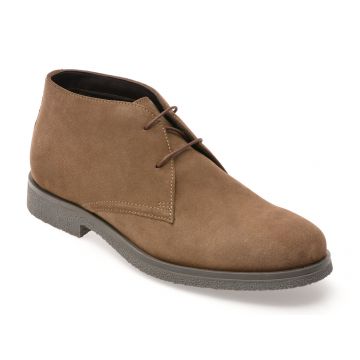 Ghete GEOX maro, U0458A, din piele intoarsa Ghete GEOX maro, U0458A, din piele intoarsa