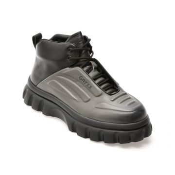 Ghete GRYXX gri, LN39, din piele naturala