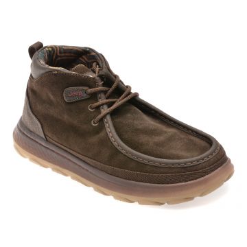 Ghete JEEP maro, M52041A, din piele intoarsa Ghete JEEP maro, M52041A, din piele intoarsa