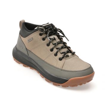 Ghete SKECHERS gri, CAMBERT, din piele naturala